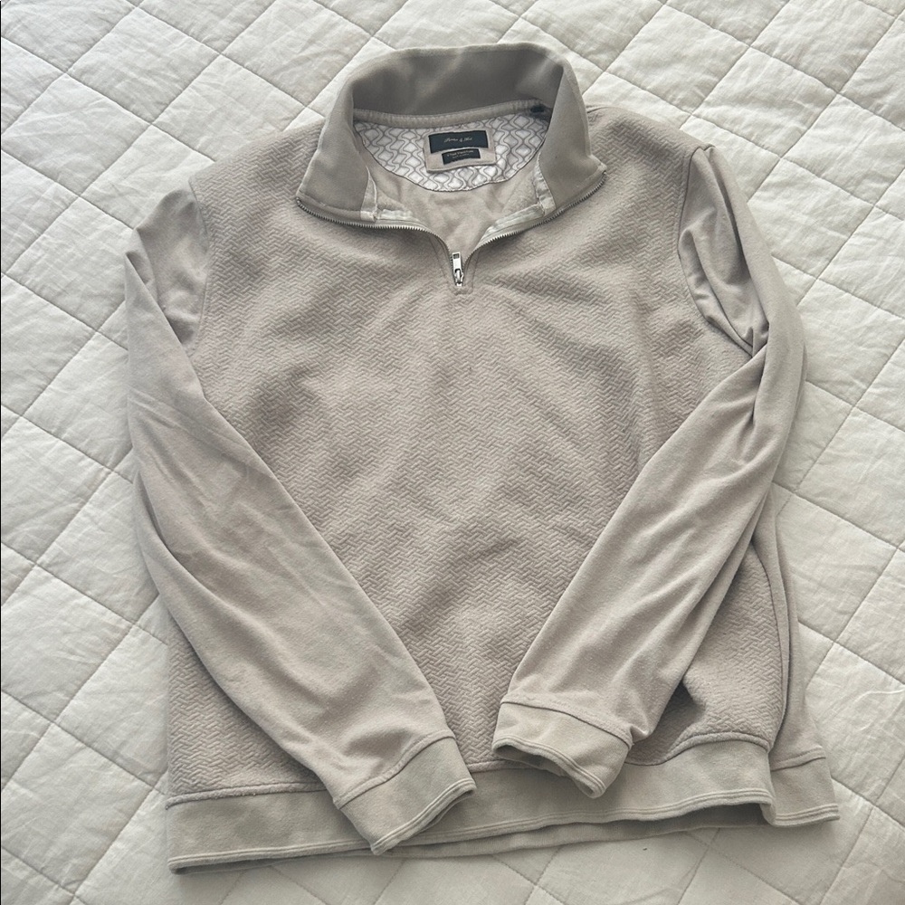 Men's Light Gray Zip-Up Sweater